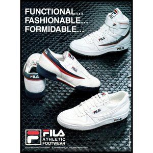 1987 Fila Athletic Shoes Sneakers Vintage Print Ad 80s Fashion Retro Wall Art